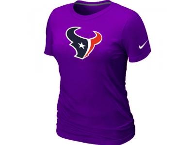 Women Houston Texans Purple Logo T-Shirt