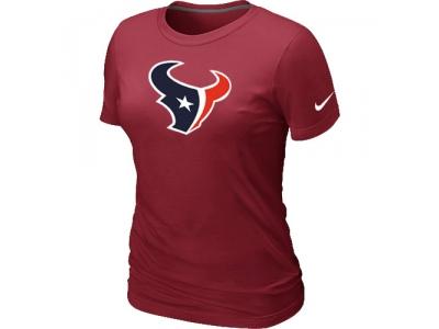 Women Houston Texans Red Logo T-Shirt