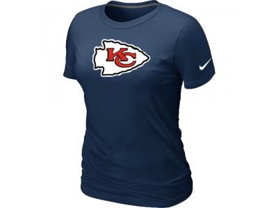 Women Kansas City Chiefs D.Blue Logo T-Shirt