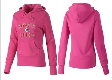 Women Kansas City Chiefs Logo Pullover Hoodie-- (8)