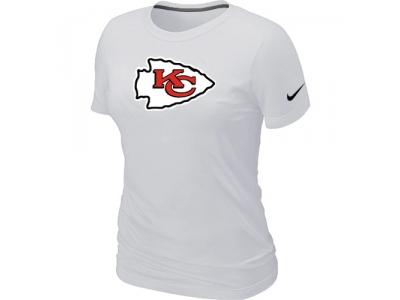 Women Kansas City Chiefs White Logo T-Shirt
