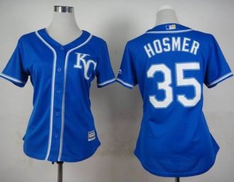 Women Kansas City Royals #35 Eric Hosmer Blue Alternate 2 Stitched Baseball Jersey