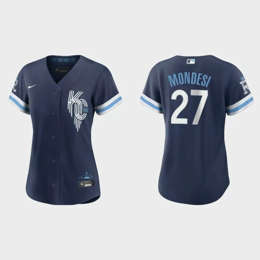Women Kansas City Royals Adalberto Mondesi Navy 2022 City Connect Replica Jersey