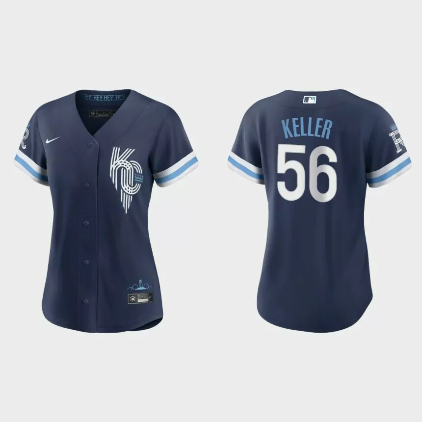 Women Kansas City Royals Brad Keller Navy 2022 City Connect Replica Jersey