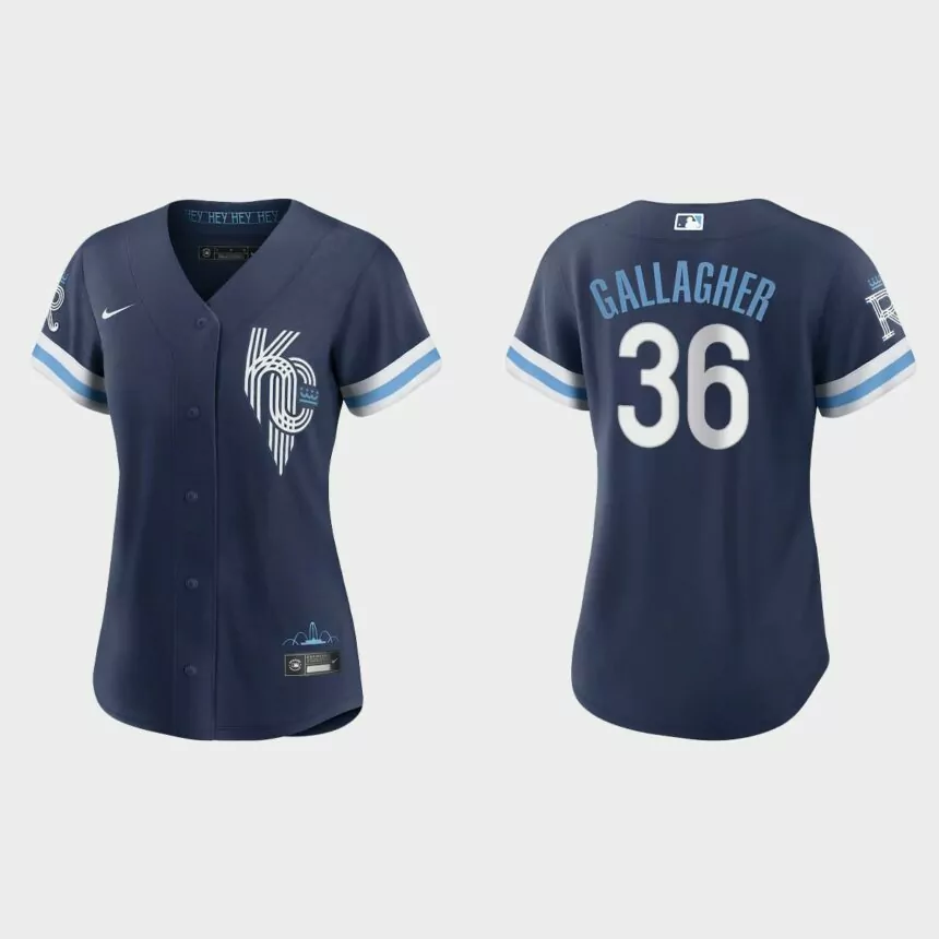 Women Kansas City Royals Cam Gallagher Navy 2022 City Connect Replica Jersey