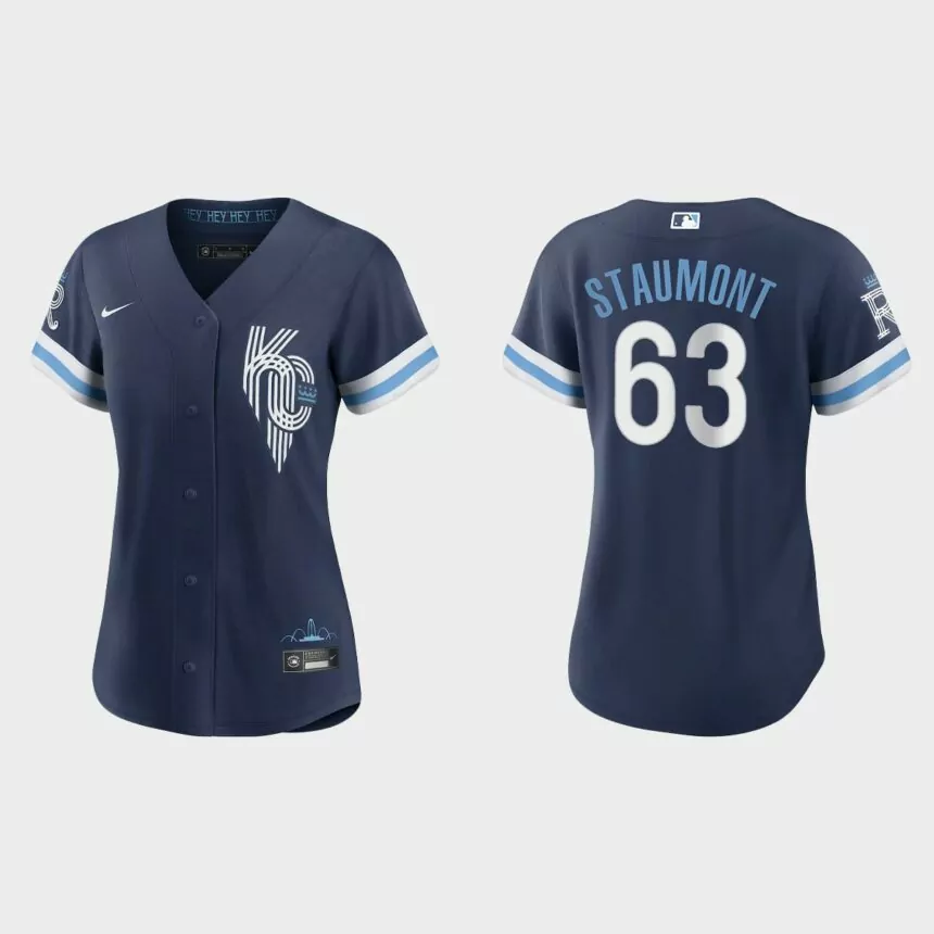 Women Kansas City Royals Josh Staumont Navy 2022 City Connect Replica Jersey