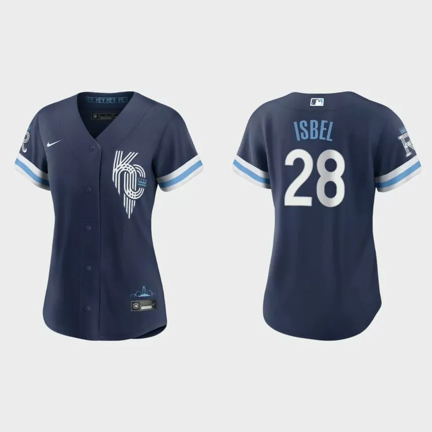 Women Kansas City Royals Kyle Isbel Navy 2022 City Connect Replica Jersey