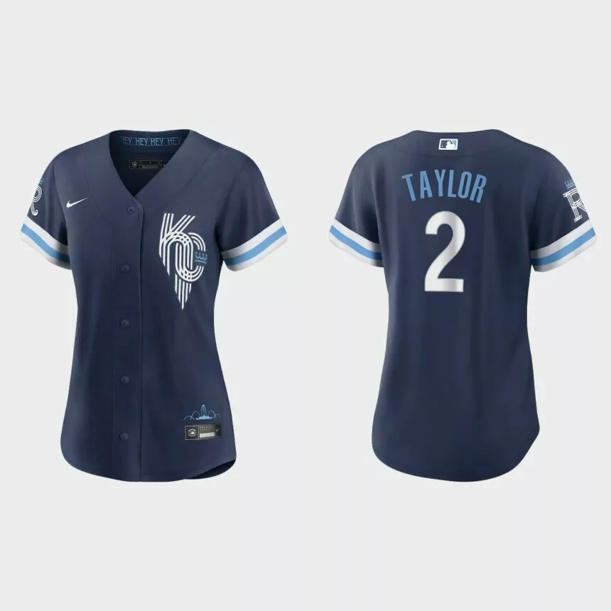 Women Kansas City Royals Michael A. Taylor Navy 2022 City Connect Replica Jersey
