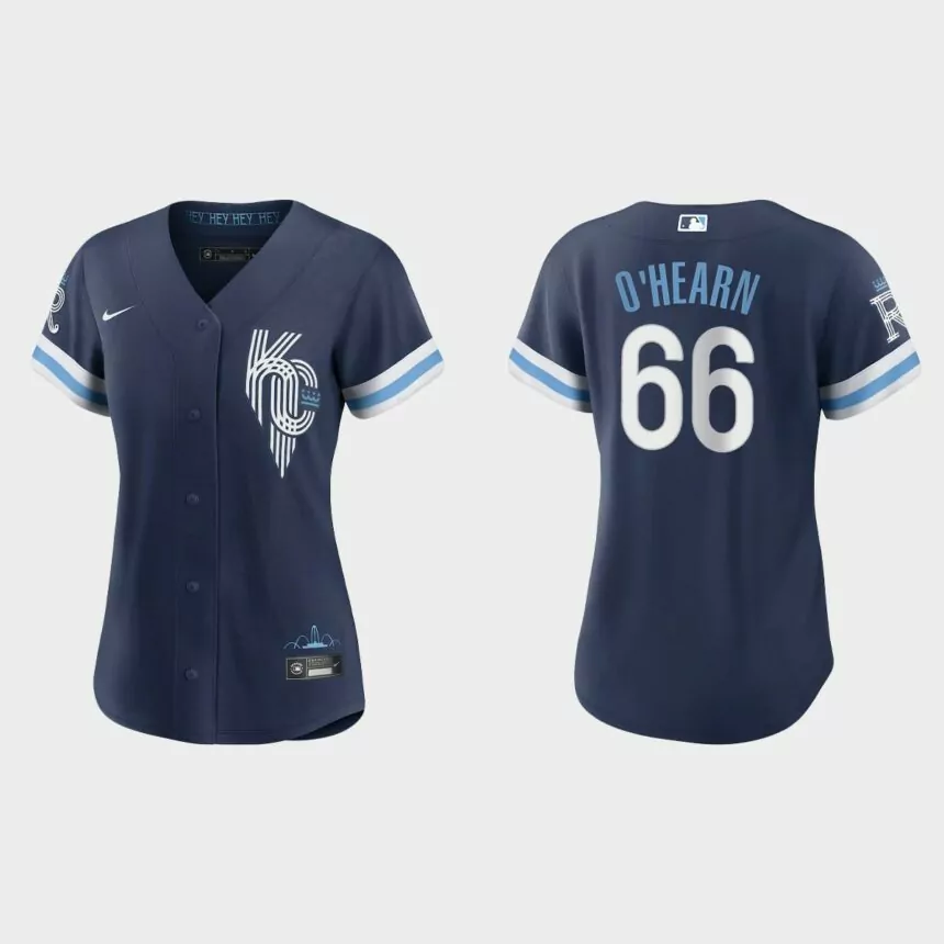 Women Kansas City Royals Ryan O’Hearn Navy 2022 City Connect Replica Jersey