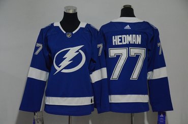 Women Lightning 77 Victor Hedman Blue Women Adidas Jersey