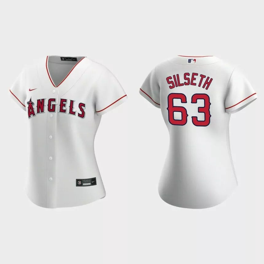 Women Los Angeles Angels Chase Silseth White Replica Home Jersey