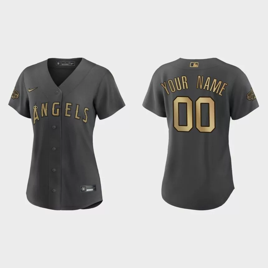Women Los Angeles Angels Custom Charcoal 2022 MLB All-Star Game Replica Jersey