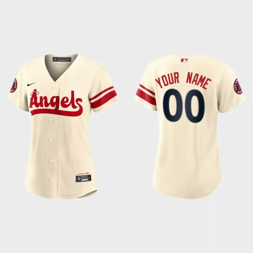 Women Los Angeles Angels Custom Cream 2022 City Connect Replica Jersey