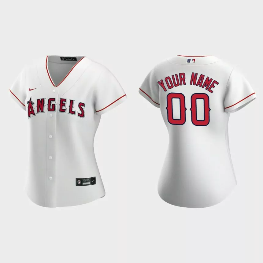 Women Los Angeles Angels Custom White Replica Jersey