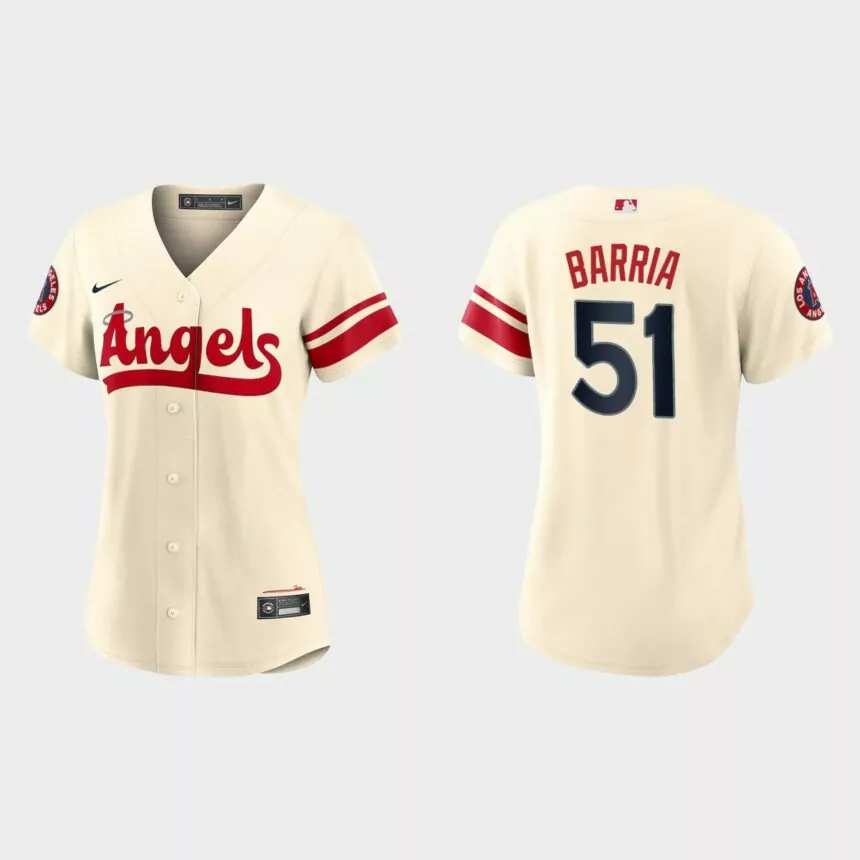 Women Los Angeles Angels Jaime Barria Cream 2022 City Connect Replica Jersey