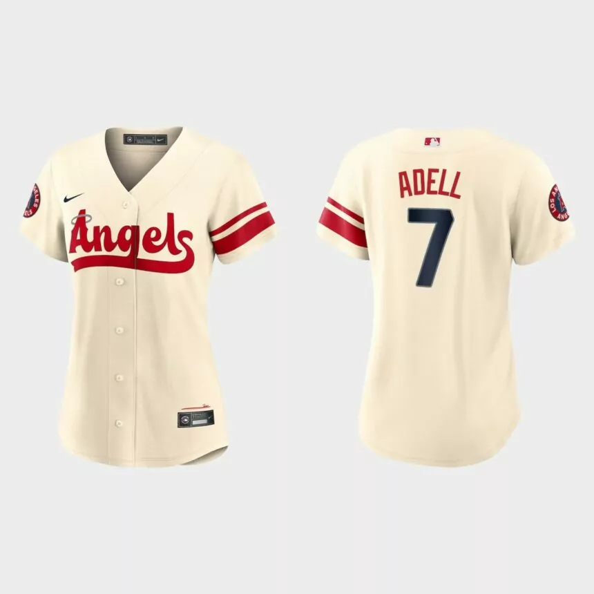 Women Los Angeles Angels Jo Adell Cream 2022 City Connect Replica Jersey
