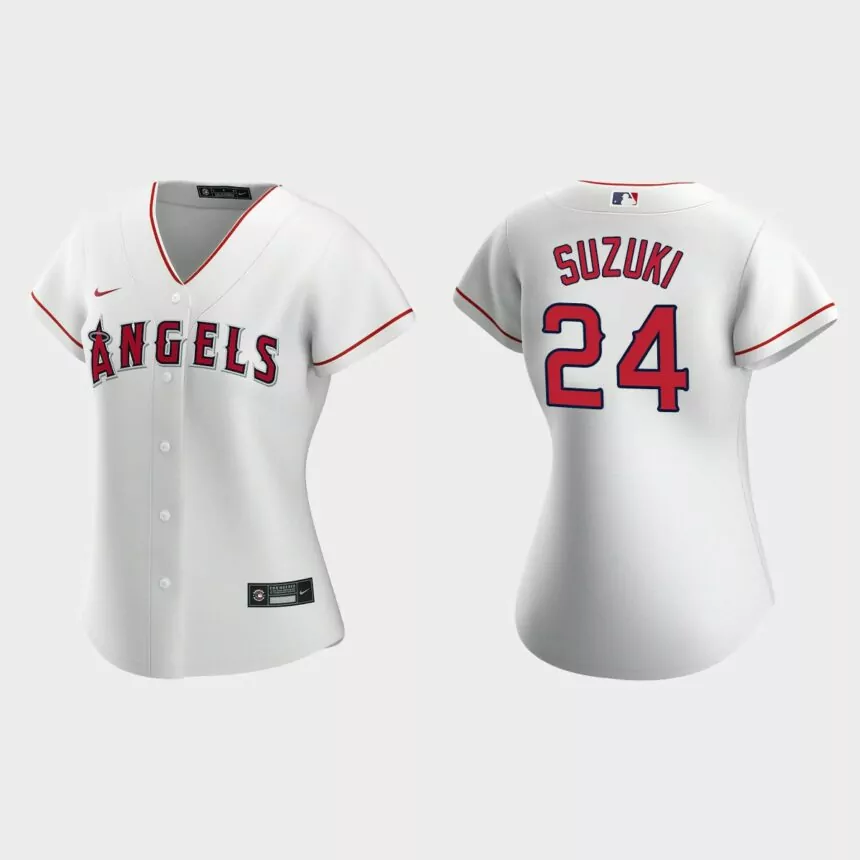 Women Los Angeles Angels Kurt Suzuki White Replica Home Jersey