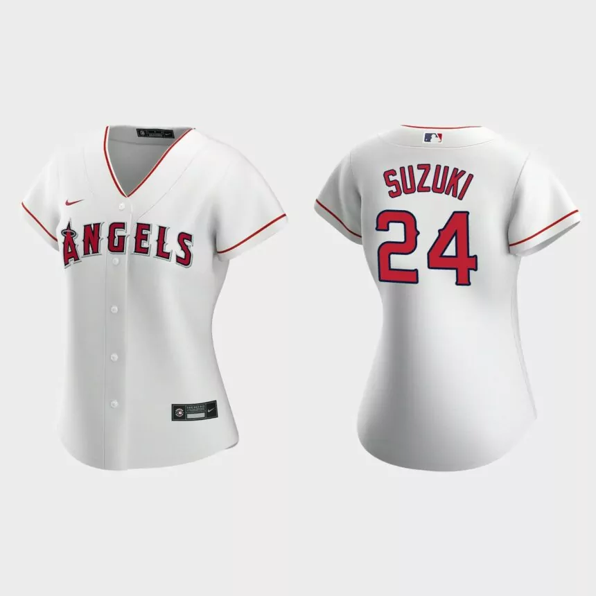 Women Los Angeles Angels Kurt Suzuki White Replica Jersey