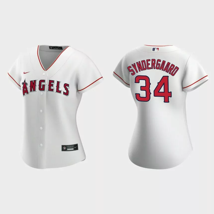 Women Los Angeles Angels Noah Syndergaard White Replica Home Jersey