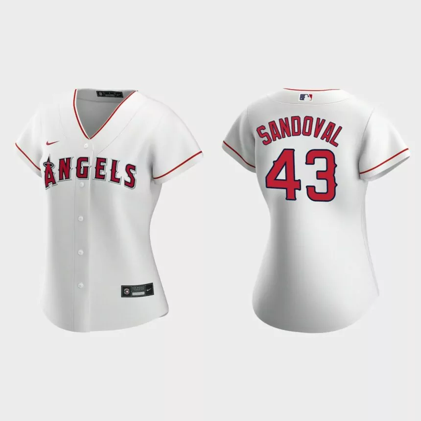 Women Los Angeles Angels Patrick Sandoval White Replica Home Jersey