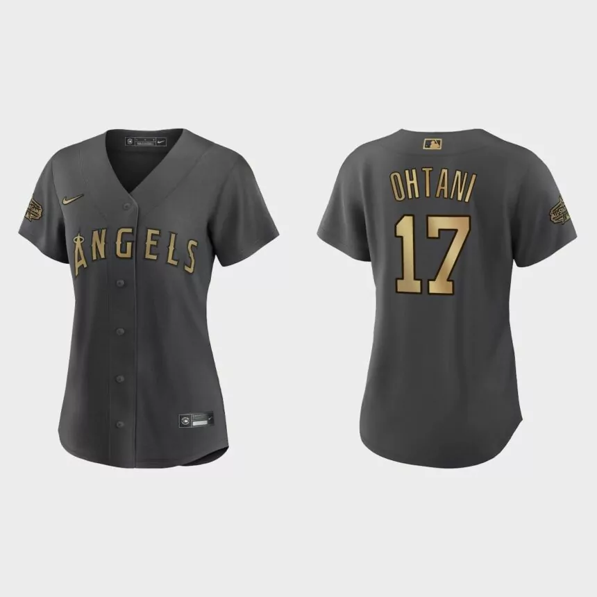 Women Los Angeles Angels Shohei Ohtani Charcoal 2022 MLB All-Star Game Replica Jersey