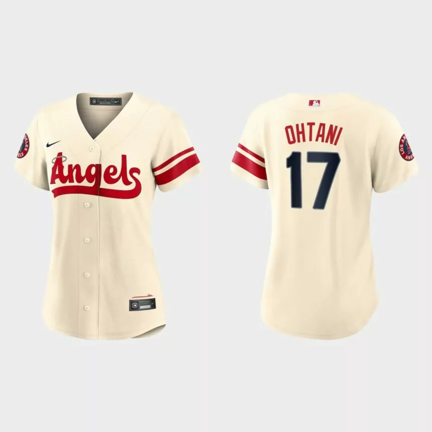 Women Los Angeles Angels Shohei Ohtani Cream 2022 City Connect Replica Jersey