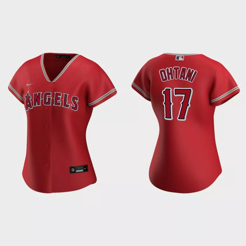 Women Los Angeles Angels Shohei Ohtani Red Replica Jersey