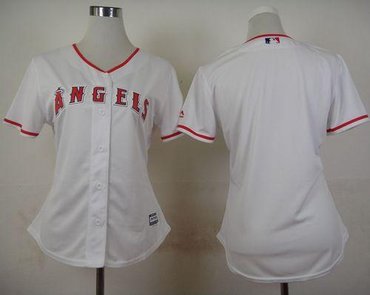 Women Los Angeles Angels of Anaheim Blank White Fashion Stitched Baseball Jersey