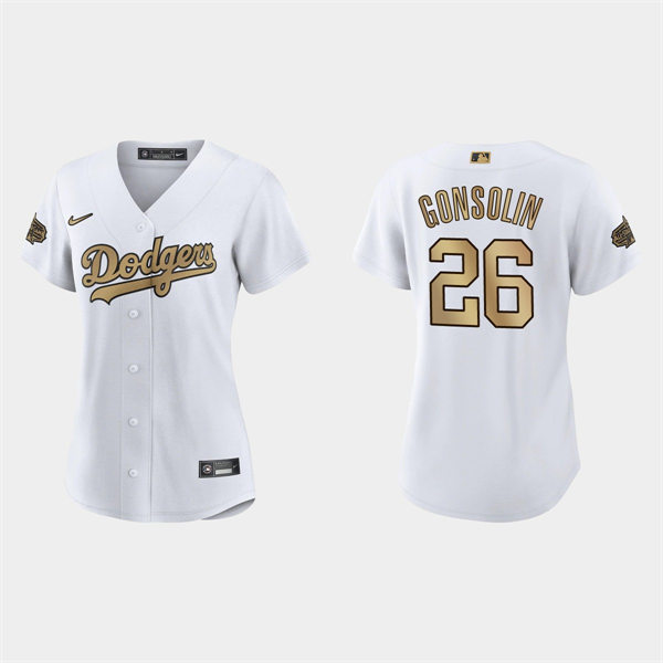 Women Los Angeles Dodgers #26 Tony Gonsolin White 2022 MLB All-Star Game Jersey