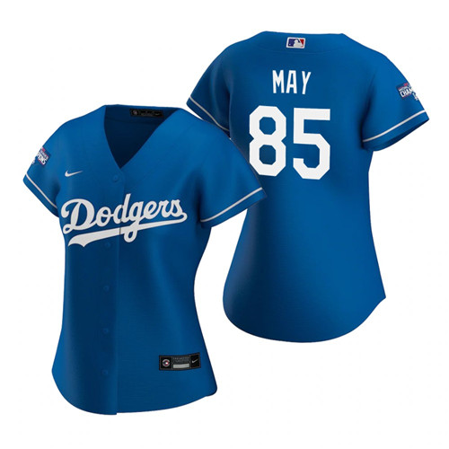 Women Los Angeles Dodgers 85 Dustin May Royal 2020 World Series Champions Replica Jersey