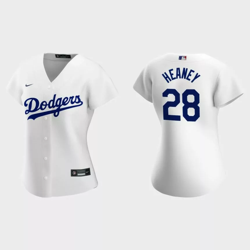 Women Los Angeles Dodgers Andrew Heaney White Replica Home Jersey