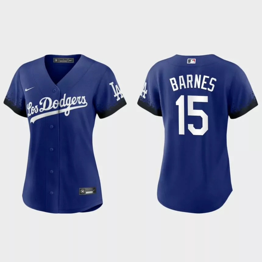Women Los Angeles Dodgers Austin Barnes Royal 2021 City Connect Replica Jersey