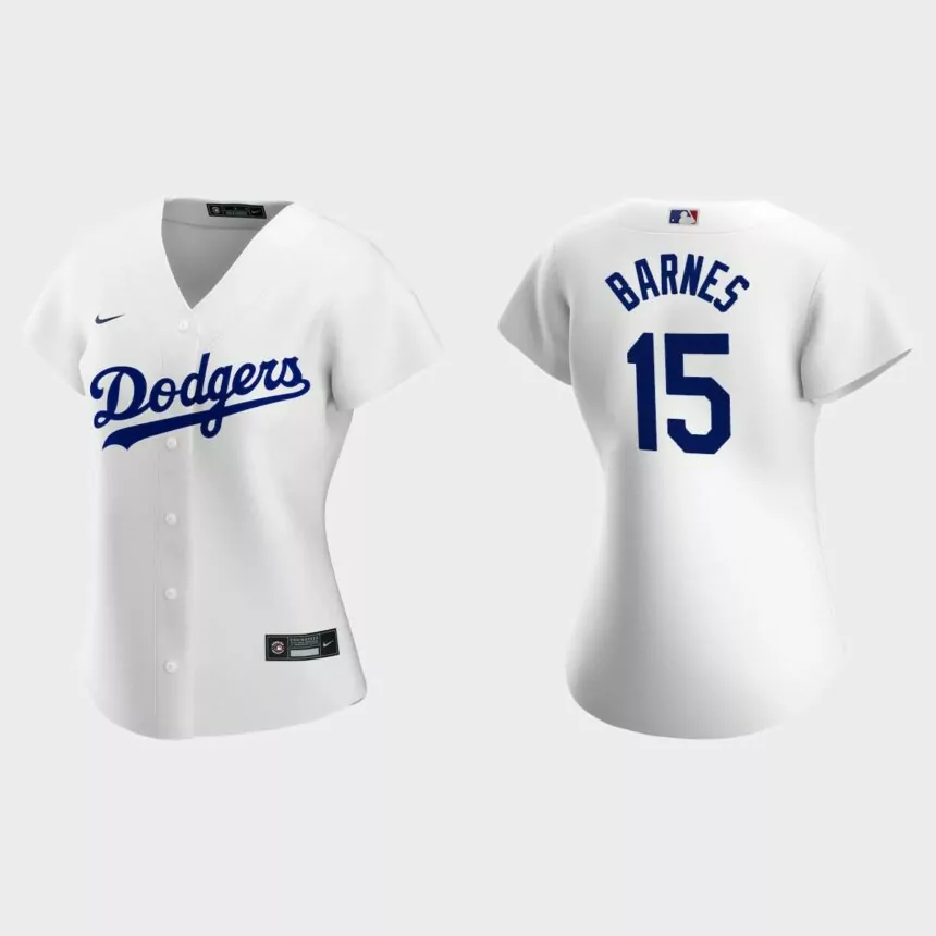 Women Los Angeles Dodgers Austin Barnes White Replica Home Jersey