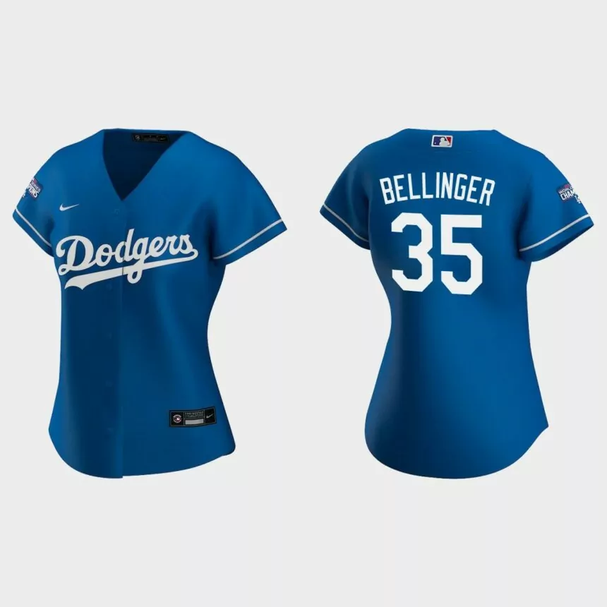 Women Los Angeles Dodgers Cody Bellinger Royal 2020 World Series Champions Alternate Replica Jersey