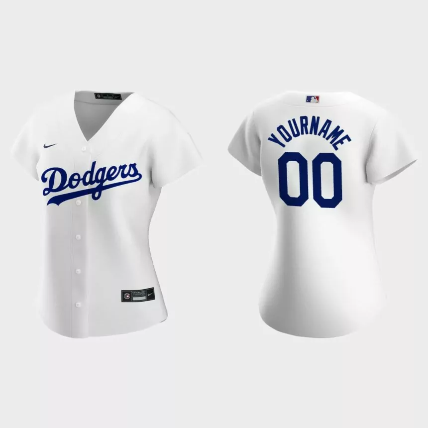 Women Los Angeles Dodgers Custom White Replica Home Jersey