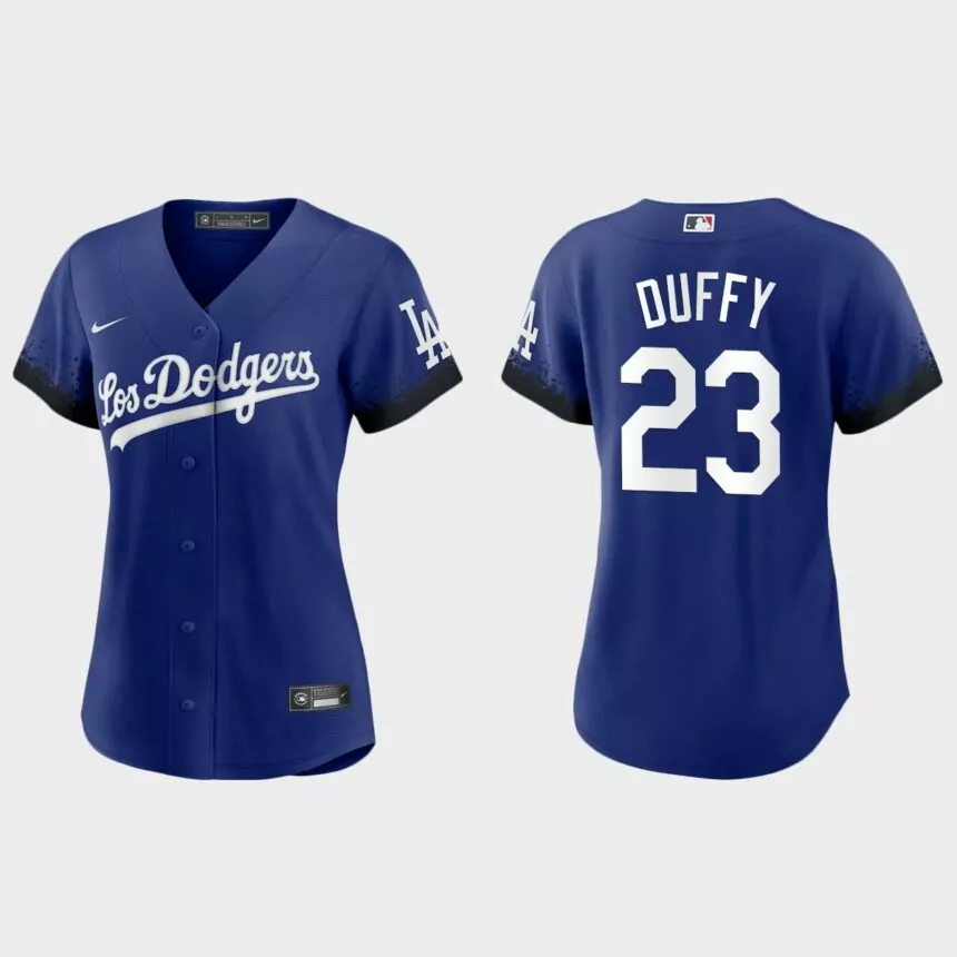 Women Los Angeles Dodgers Danny Duffy Royal 2021 City Connect Replica Jersey