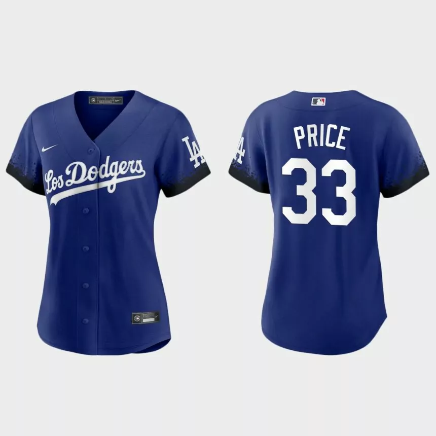 Women Los Angeles Dodgers David Price Royal 2021 City Connect Replica Jersey