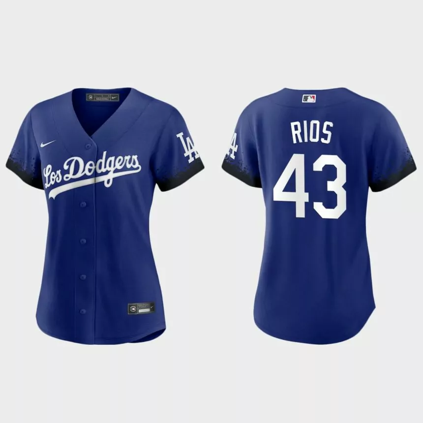 Women Los Angeles Dodgers Edwin Rios Royal 2021 City Connect Replica Jersey