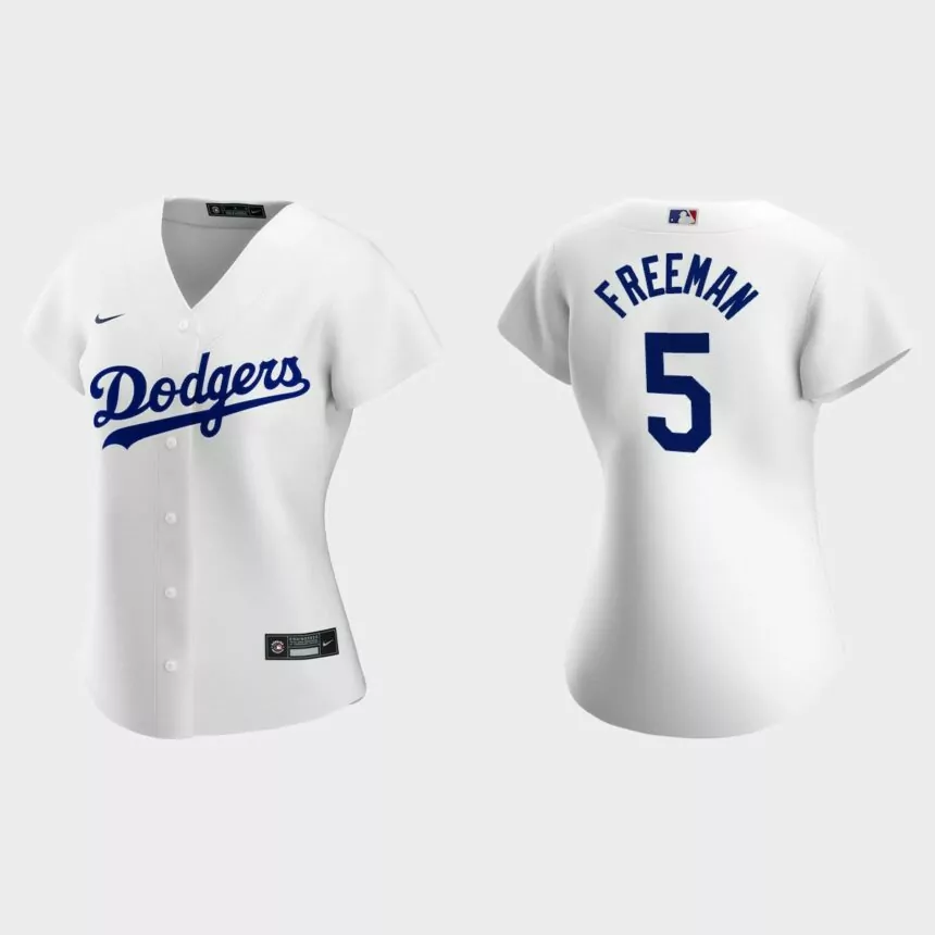 Women Los Angeles Dodgers Freddie Freeman White Replica Home Jersey