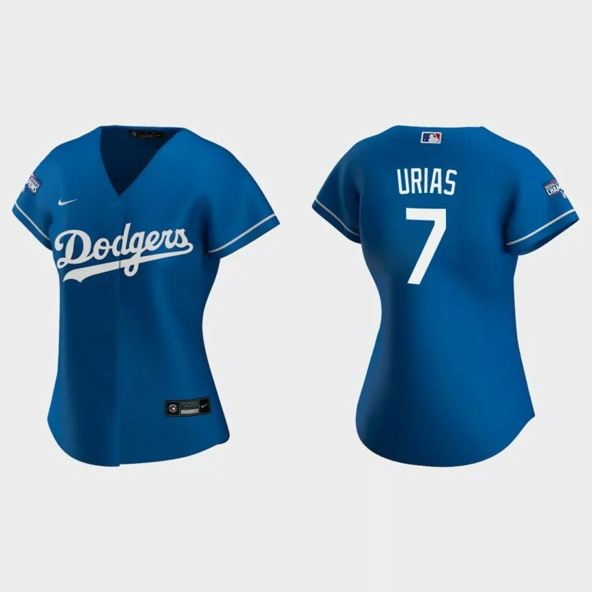 Women Los Angeles Dodgers Julio Urias Royal 2020 World Series Champions Alternate Replica Jersey