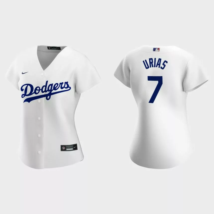 Women Los Angeles Dodgers Julio Urias White Replica Home Jersey