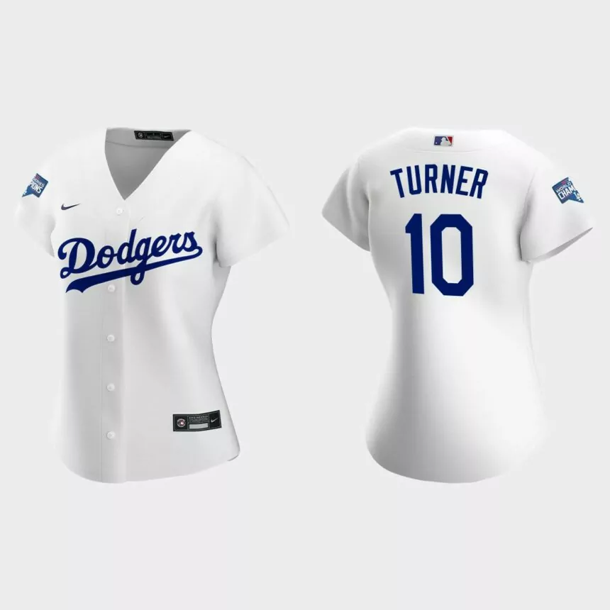 Women Los Angeles Dodgers Justin Turner Black 2020 World Series Champions Home Replica Player Jersey