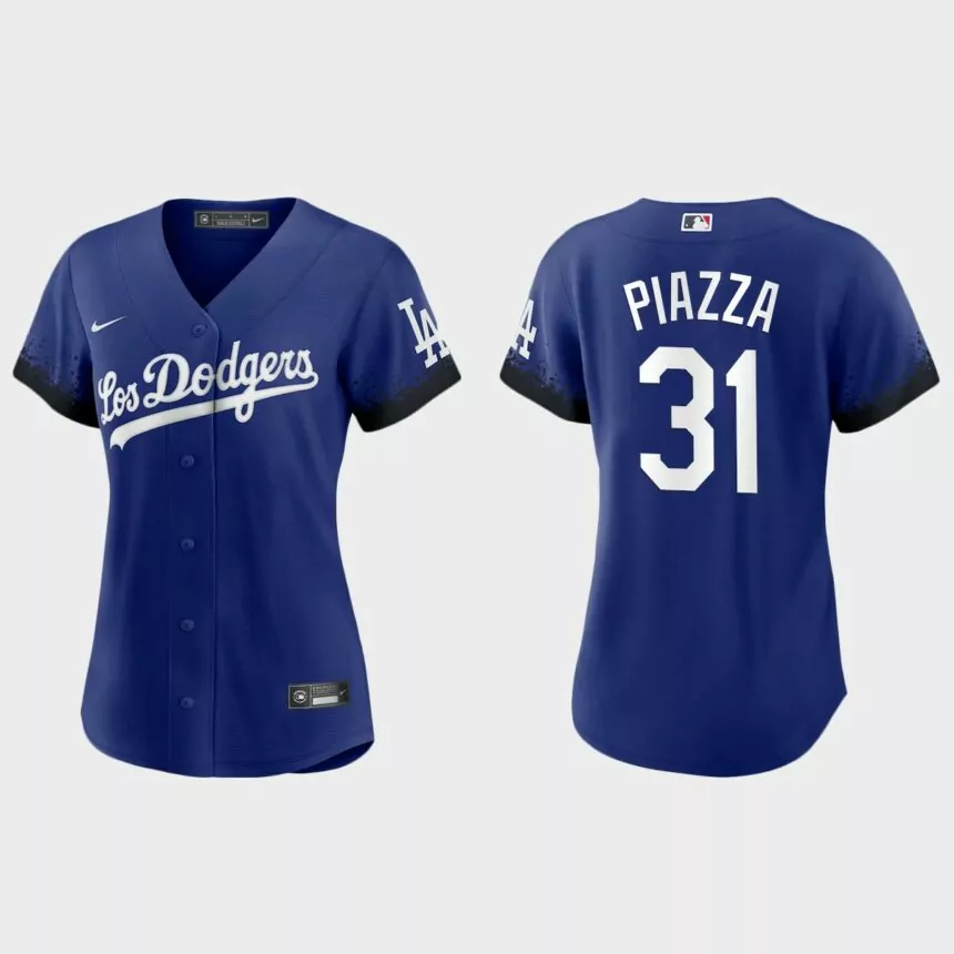 Women Los Angeles Dodgers Mike Piazza Royal 2021 City Connect Replica Jersey
