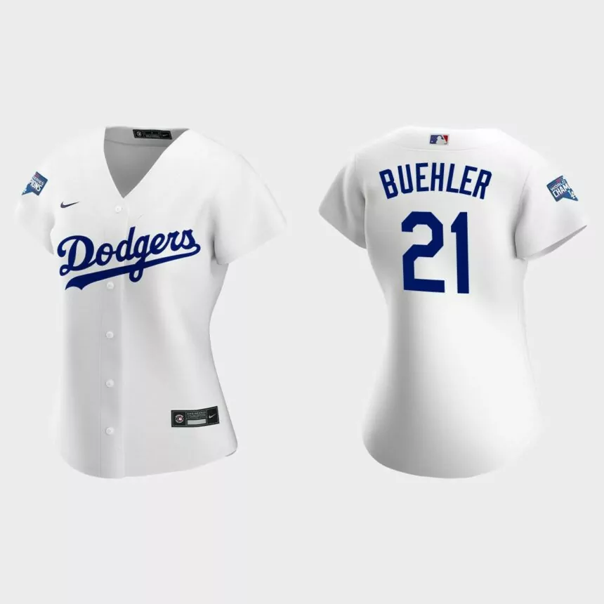 Women Los Angeles Dodgers Walker Buehler Black 2020 World Series Champions Home Replica Player Jersey