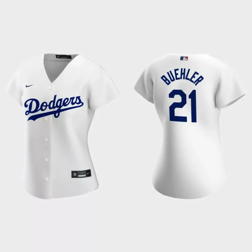 Women Los Angeles Dodgers Walker Buehler White Replica Home Jersey