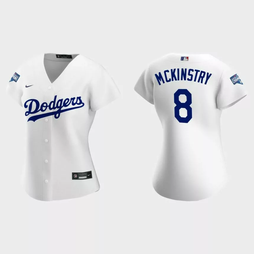 Women Los Angeles Dodgers Zach McKinstry Black 2020 World Series Champions Home Replica Player Jersey