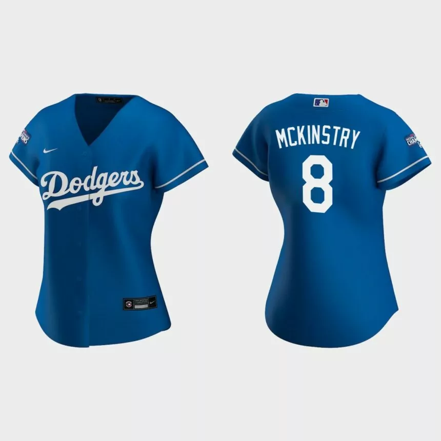 Women Los Angeles Dodgers Zach McKinstry Royal 2020 World Series Champions Alternate Replica Jersey