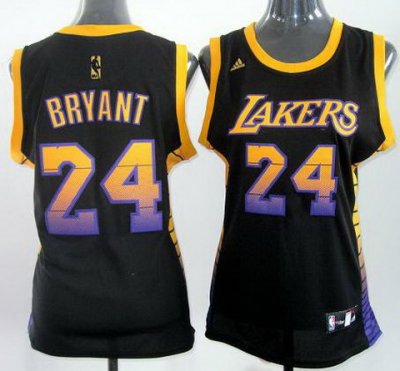 Women Los Angeles Lakers 24 Kobe Bryant Black Vibe Fashion Revolution 30 Swingman Jerseys