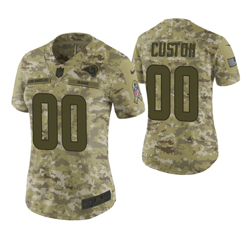 Women Los Angeles Rams Custom Camo 2018 Salute To Service Limited Jersey