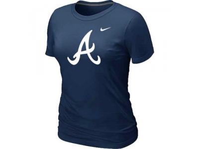 Women MLB Atlanta Braves Heathered NEW D.Blue Blended T-Shirt